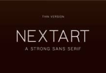 Nextart Outline Thin Font