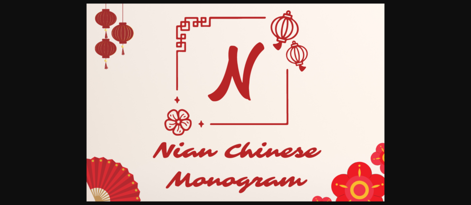 Nian Chinese Monogram Font Poster 3