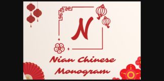 Nian Chinese Monogram Font Poster 1