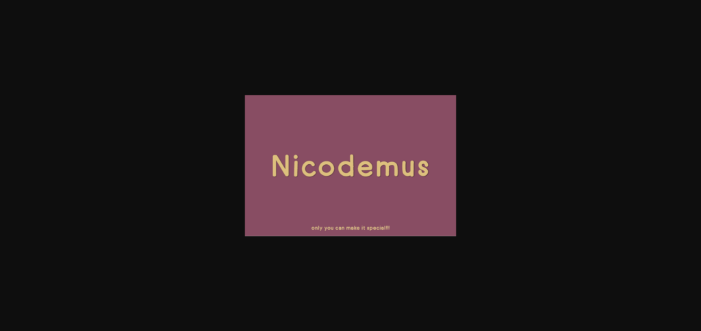 Nicodemus Font Poster 1