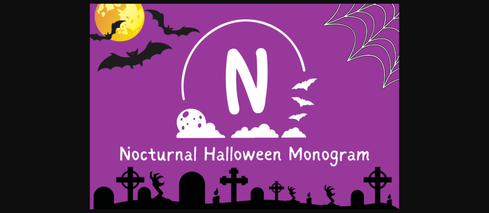 Nocturnal Halloween Monogram Font Poster 3