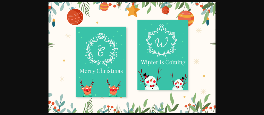 Nona Christmas Monogram Font Poster 4