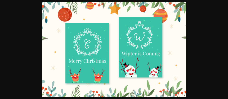 Nona Christmas Monogram Font Poster 2