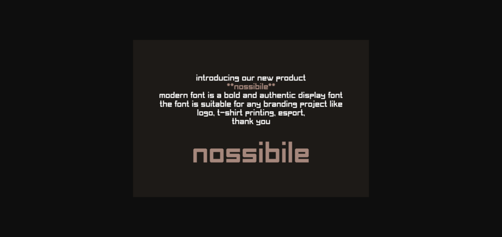 Nossibile Font Poster 7