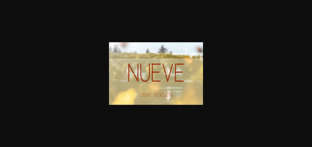 Nueve Light Font Poster 3