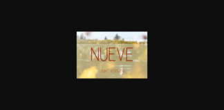 Nueve Light Font Poster 1