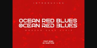 Ocean Red Blues Font Poster 1