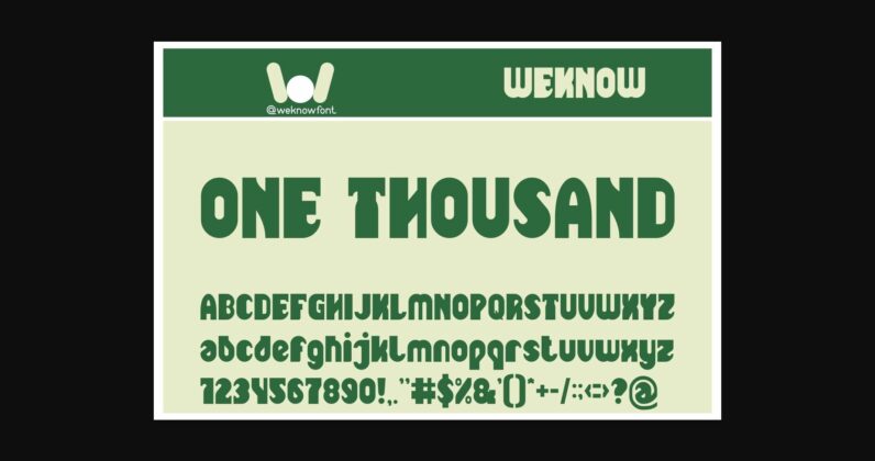 One Thousand Font Poster 1