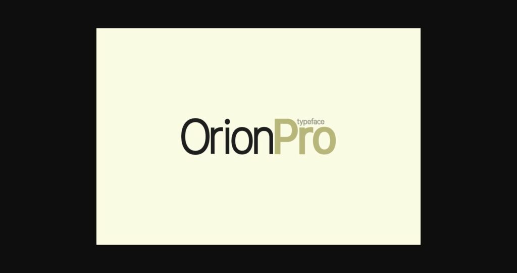 Orion Pro Font Poster 1