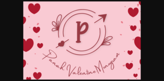 Panah Valentine Monogram Font Poster 1