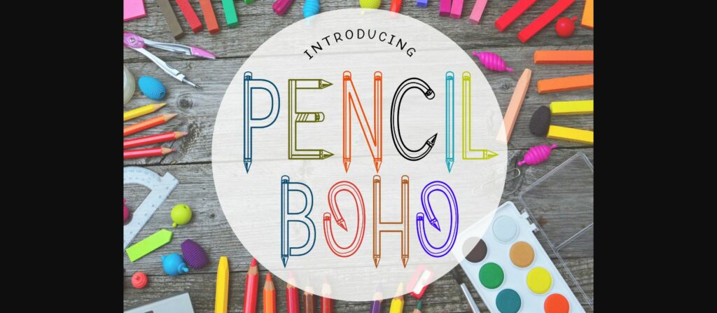 Pencil Boho Font Poster 1