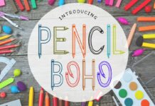 Pencil Boho Font Poster 1