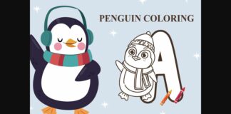 Penguin Coloring Font Poster 1