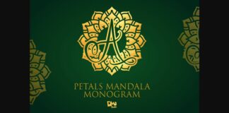 Petals Mandala Monogram Font Poster 1