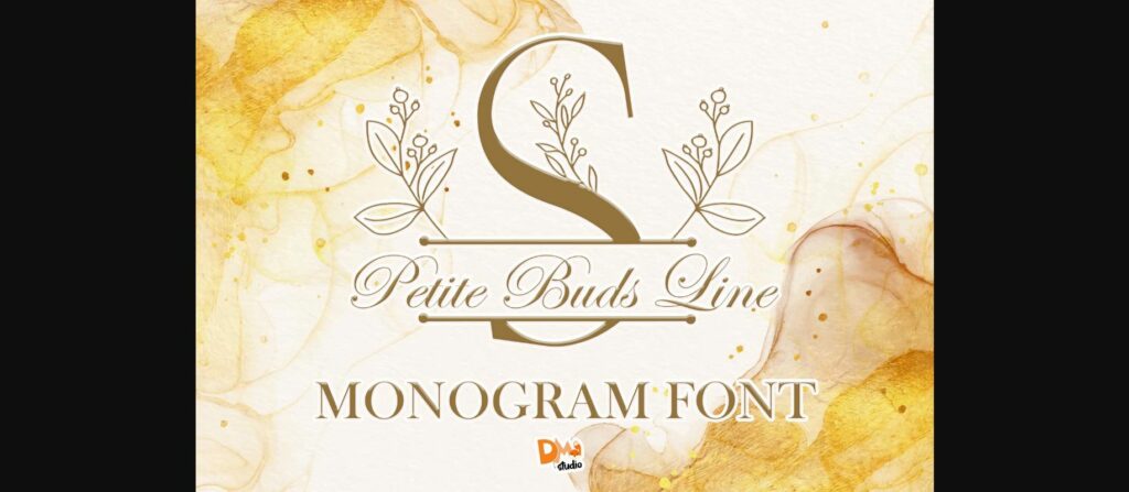 Petite Buds Line Monogram Font Poster 1