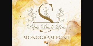 Petite Buds Line Monogram Font Poster 1