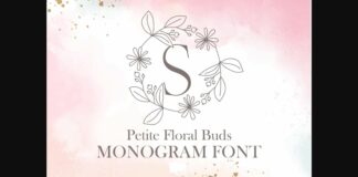 Petite Floral Buds Monogram Font Poster 1