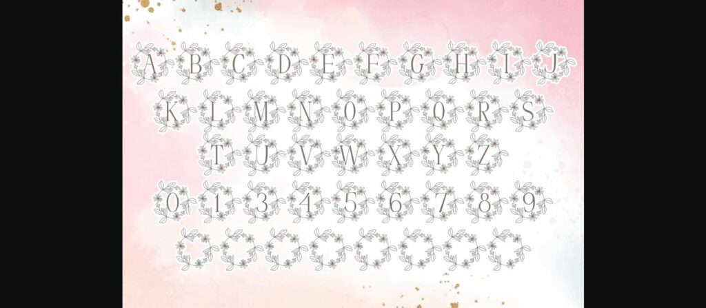 Petite Floral Buds Monogram Font Poster 6