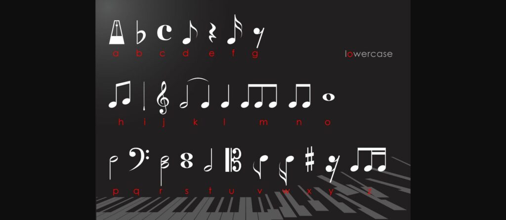 Piano Music Font Poster 5