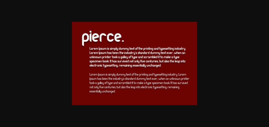 Pierce Font Poster 6