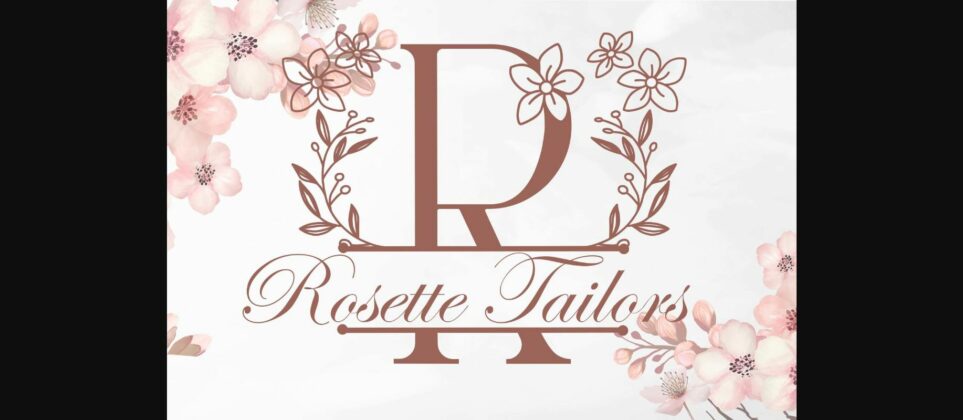 Pink Floral Line Monogram Font Poster 4