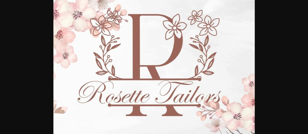 Pink Floral Line Monogram Font Poster 2