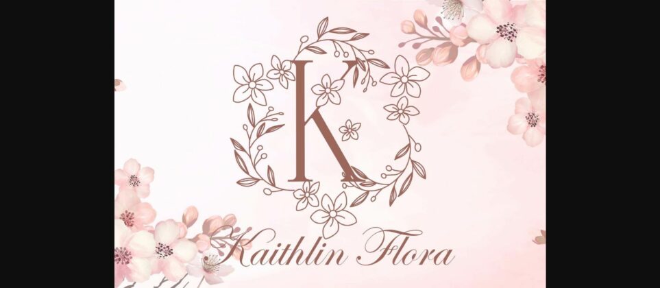 Pink Floral Monogram Font Poster 4