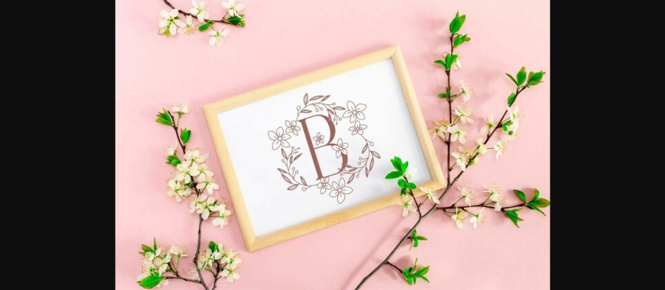 Pink Floral Monogram Font Poster 5