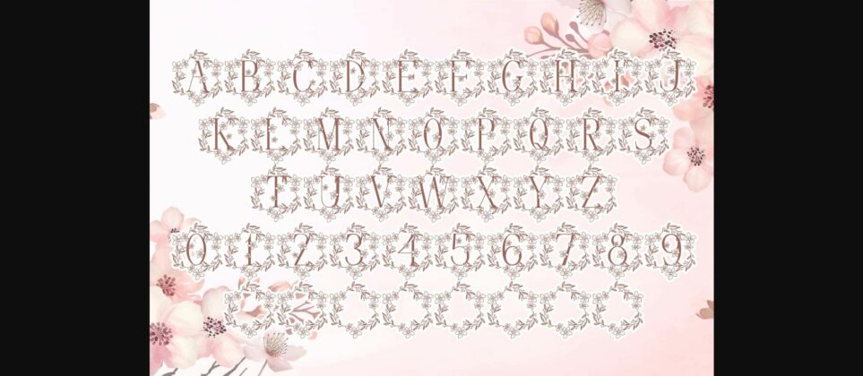 Pink Floral Monogram Font Poster 6