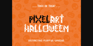 Pixelart Halloween Font Poster 1