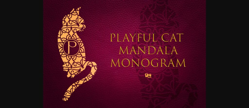 Playful Cat Mandala Monogram Font Poster 3