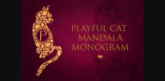 Playful Cat Mandala Monogram Font Poster 1