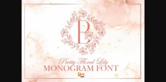 Pretty Floral Lily Monogram Font Poster 1