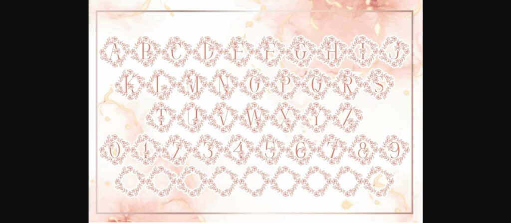 Pretty Floral Lily Monogram Font Poster 6