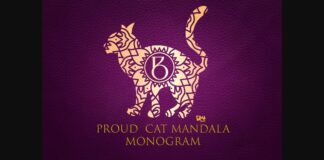 Proud Cat Mandala Monogram Font Poster 1