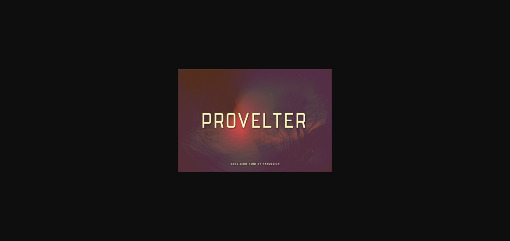 Provelter Font Poster 1