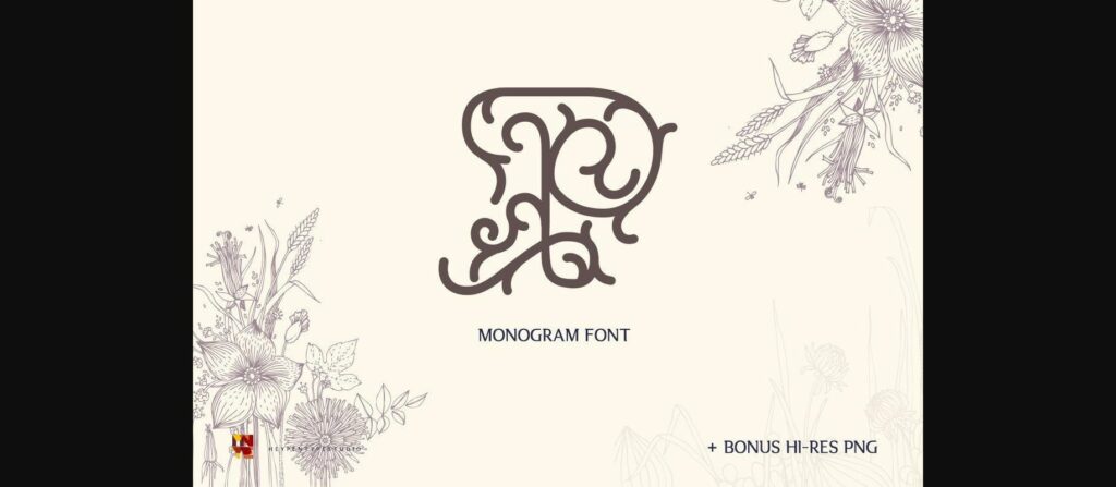 Prunellia Monogram Font Poster 3