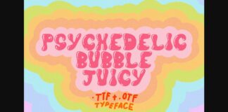 Psychedelic Bubble Juicy Font Poster 1