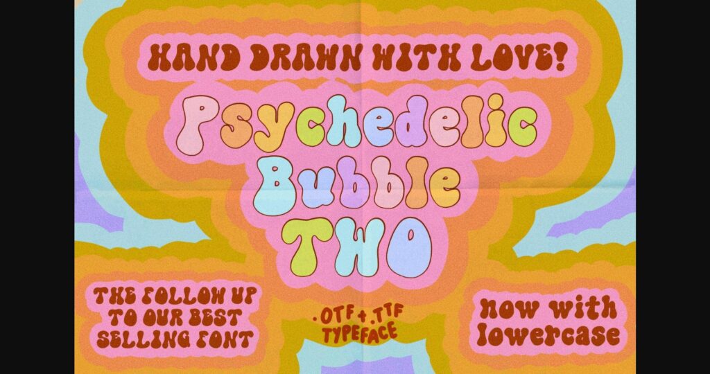 Psychedelic Bubble Two Font Poster 3