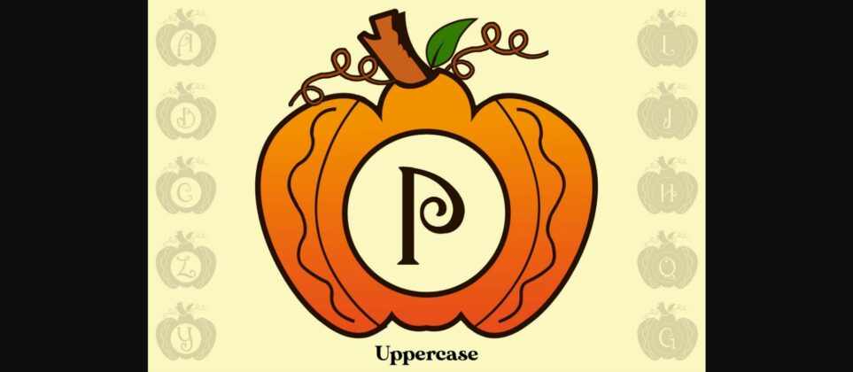 Pumpkin Waluh Monogram Font Poster 7