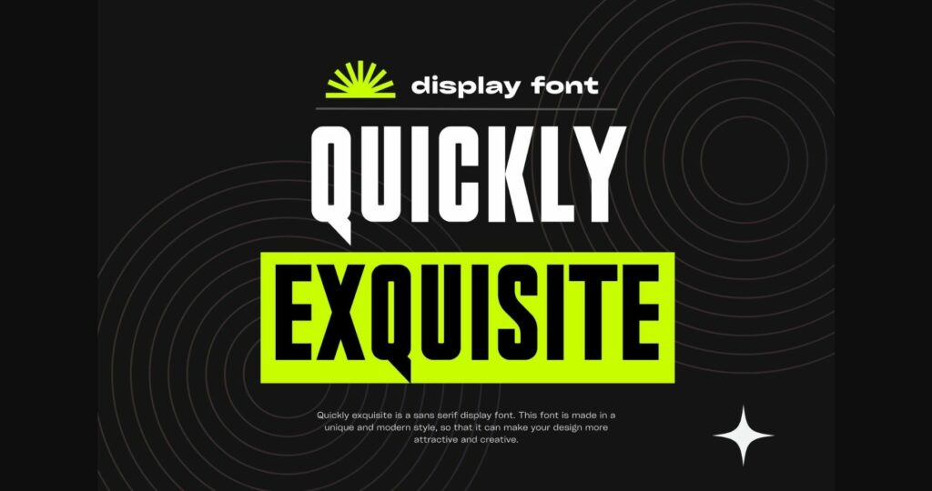 Quickly Exquisite Font Poster 1