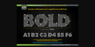 RS04 Modern DIY RHINESTONE TTF Template Font Poster 1