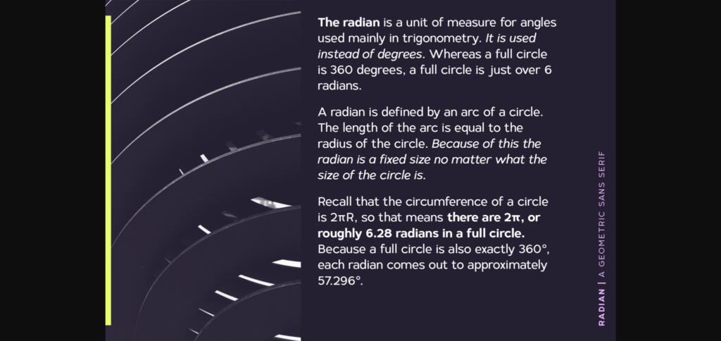 Radian Font Poster 9