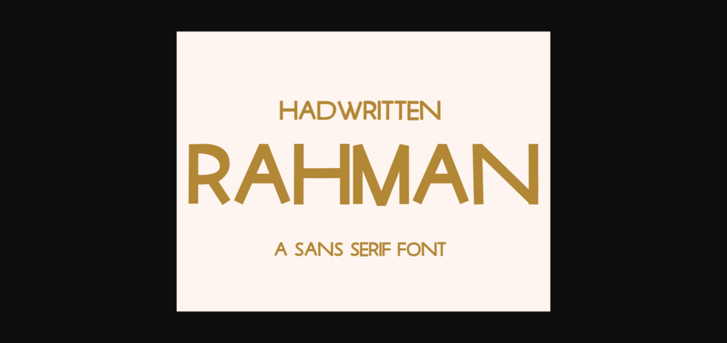 Rahman Font Poster 3