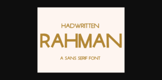 Rahman Font Poster 1