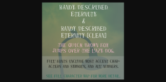 Randy Described Eternity Font Poster 1