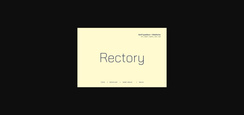 Rectory Font Poster 3