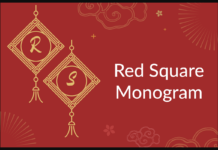 Red Square Monogram Font Poster 1