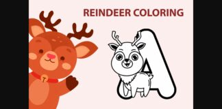 Reindeer Coloring Font Poster 1