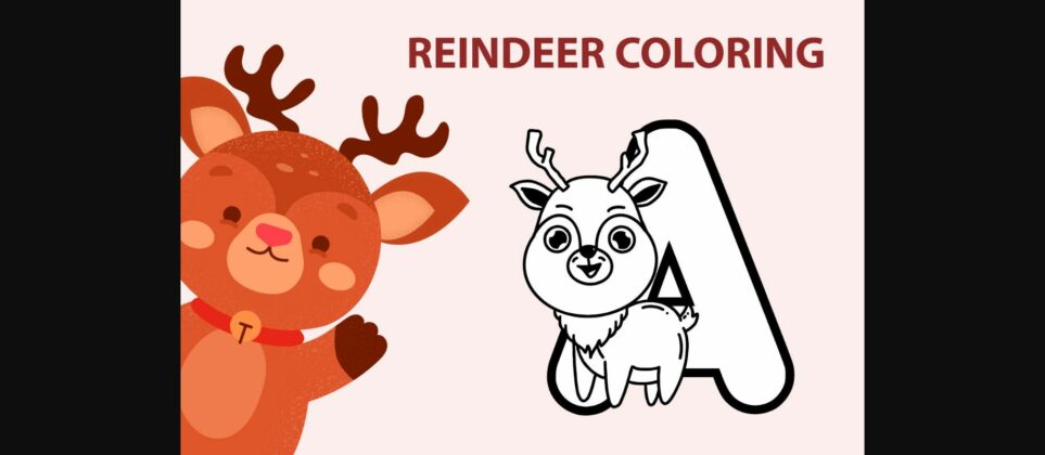 Reindeer Coloring Font Poster 1